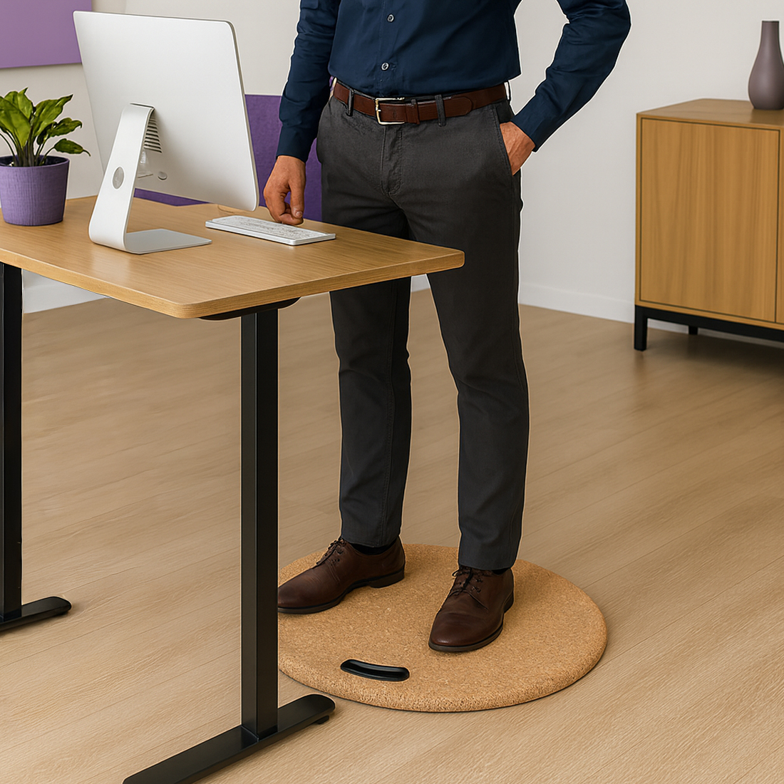 mata antyzmeczeniowa korkowa spacetronik, mata do stania, amortyzacja, ergonomiczna mata, standing mat, cork mat, cushioned mat, anti fatigue mat, mata biurowa, mata pod nogi