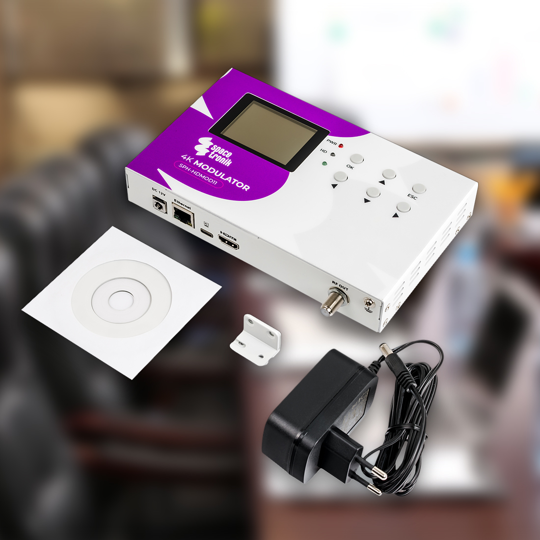 modulator dvb-t2, modulator hdmi do dvb-c, modulator 4k, modulator hevc h265, modulator satelitarny spacetronik, modulator do telewizora, modulator hdmi rf, modulator cyfrowy profesjonalny