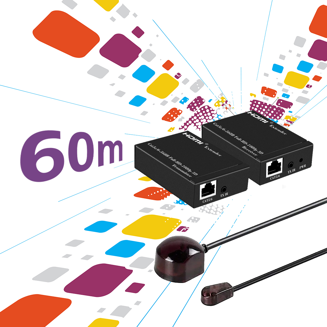 przedłużacz hdmi po lan, hdmi extender cat6, spacetronik sph-hlc6ir2, jak przedłużyć sygnał hdmi, transmiter hdmi ir, hdmi over ethernet, extender hdmi 60m, hdmi po skrętce