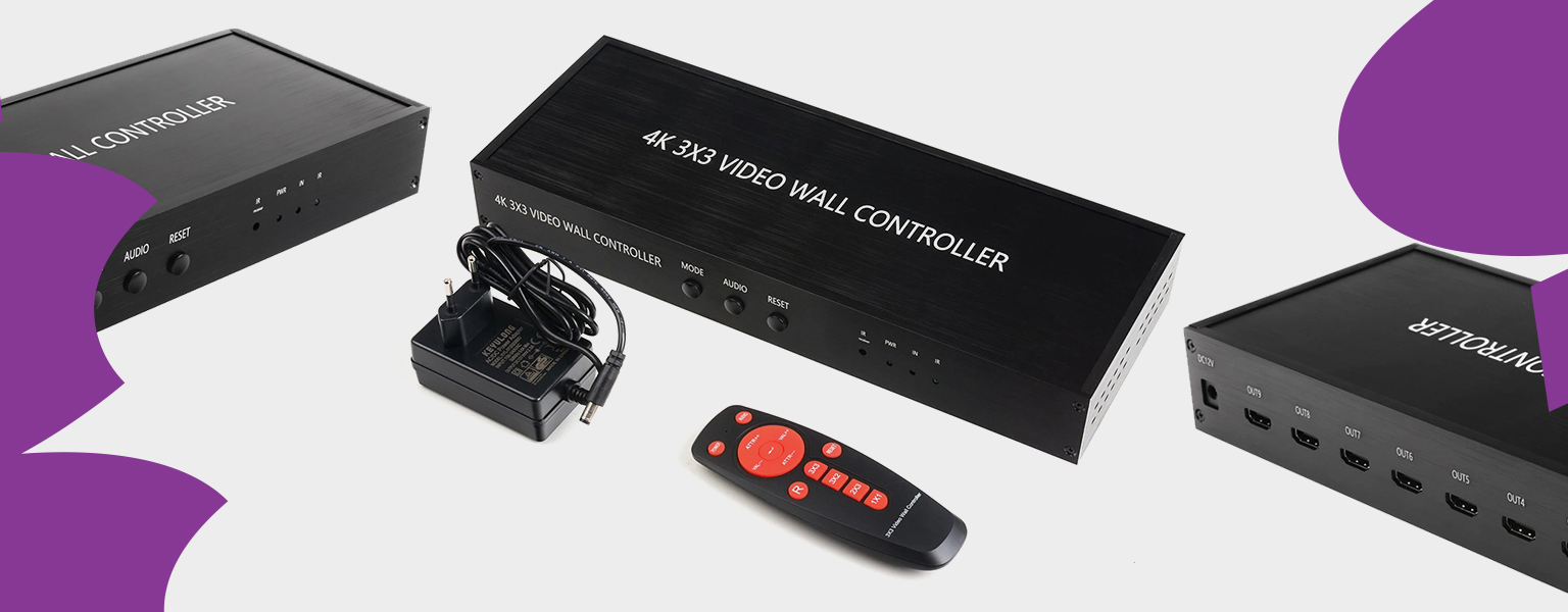 video wall controller, kontroler sciany wideo, spacetronik sph vw331, video wall 3x3, hdmi controller 4k, splitter hdmi 9 ekranow, kontroler projekcji 4k, kontroler do monitorow