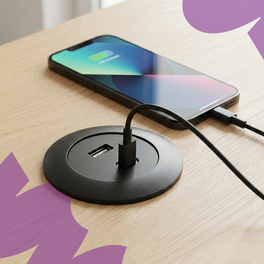 gniazdo usb do zabudowy, panel usb meblowy, usb wpuszczane w blat, nowoczesne gniazdo usb, usb do kuchni, usb do biura, ładowarka meblowa, port usb w blacie, panel ładowania, usb do kampera