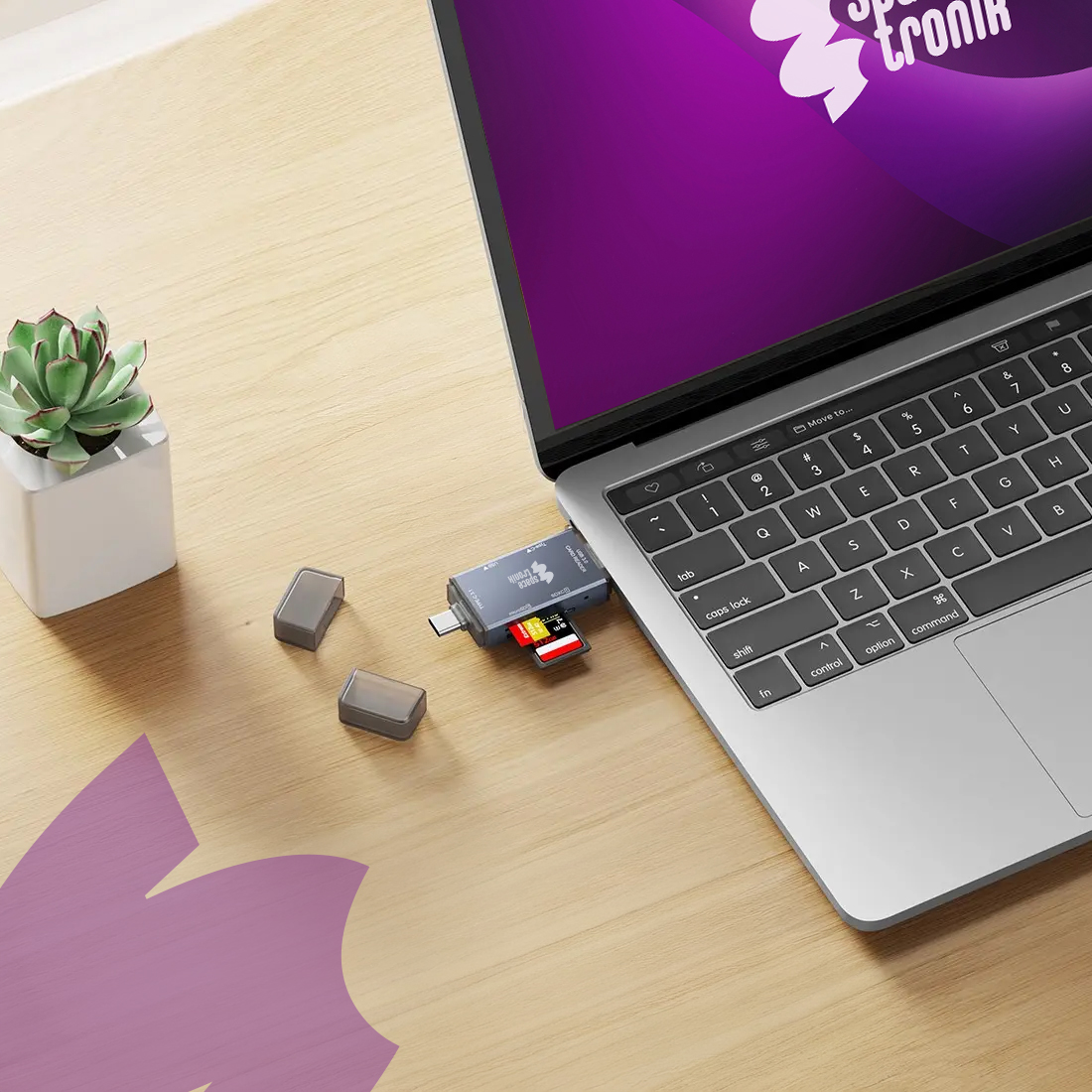 czytnik kart pamięci USB C, hub USB 3.0 Spacetronik, adapter kart SD microSD, hub 6w1 USB C, czytnik pamięci do laptopa, szybki hub USB 3.0 z czytnikiem, Spacetronik SPU-CR07, adapter USB C do kart pamięci