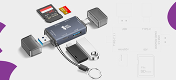 czytnik kart pamięci USB C, hub USB 3.0 Spacetronik, adapter kart SD microSD, hub 6w1 USB C, czytnik pamięci do laptopa, szybki hub USB 3.0 z czytnikiem, Spacetronik SPU-CR07, adapter USB C do kart pamięci