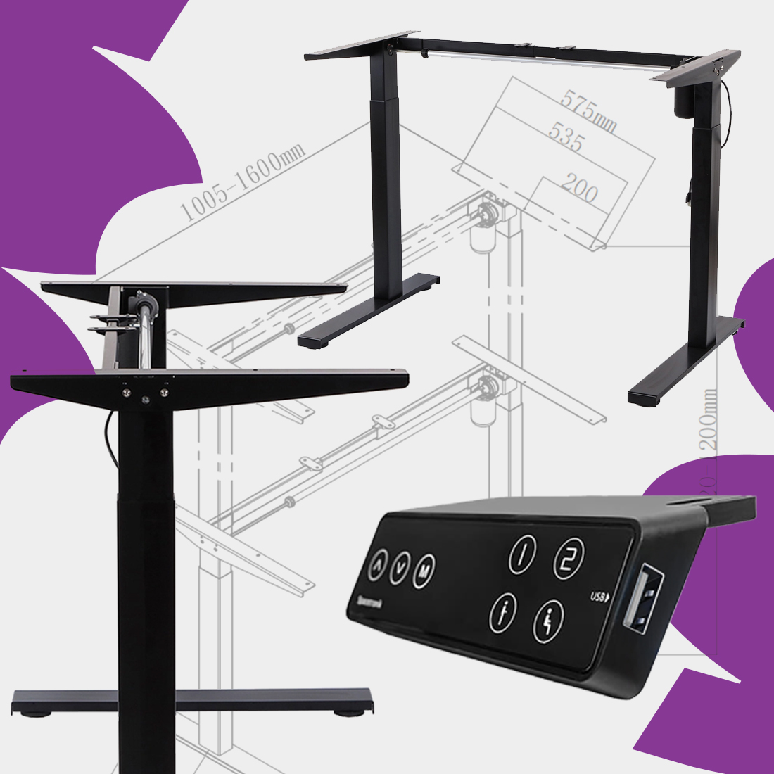 łatwy montaż stelaża elektrycznego, składanie stelaża Spacetronik, SPE152B montaż