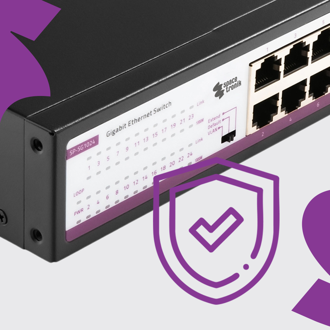 Switch Ethernet, Spacetronik switch, 24 portowy switch, Gigabit switch, switch do biura, switch do domu, szybki switch, sieciowy przełącznik, przełącznik Ethernet, 10/100/1000M switch, VLAN switch, Plug&Play switch, wytrzymały switch, metalowa obudowa switcha, switch z automatyczną negocjacją, przełącznik z LED wskaźnikami, przełącznik z certyfikatami CE, przełącznik z certyfikatami FCC, przełącznik z certyfikatami RoHS, switch z funkcją Loop alarm, inteligentny switch, switch sieciowy, switch z