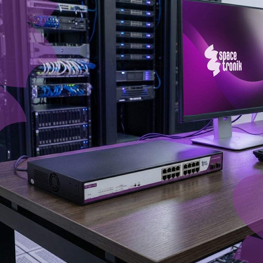 Przełącznik 2.5G z uplinkami 10G Spacetronik SP-SGT116S