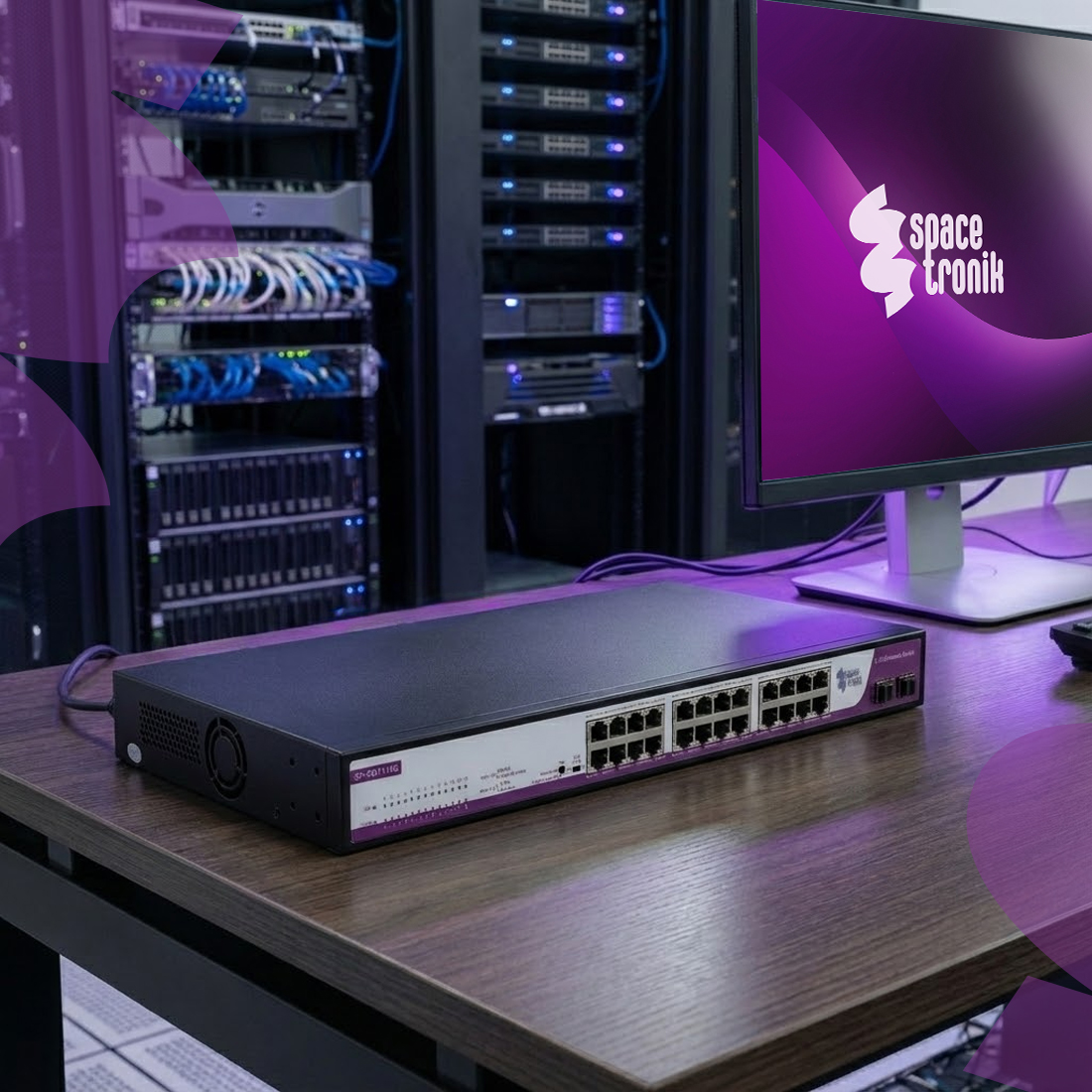 Przełącznik 2.5G z uplinkami 10G Spacetronik SP-SGT124S