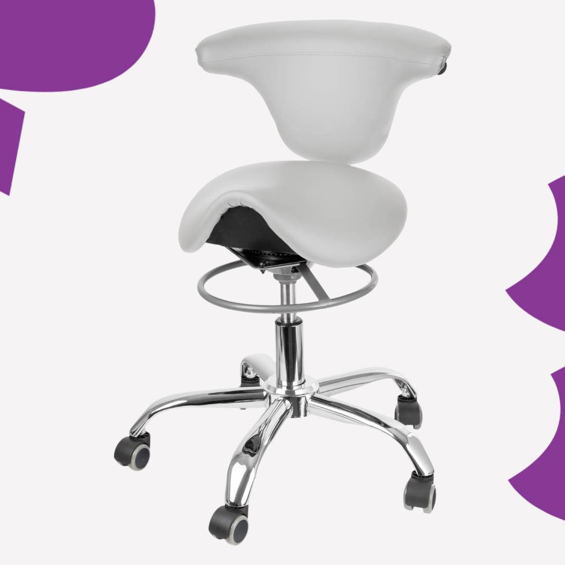 ergonomiczny hoker siodłowy biały Spacetronik SPC-SELLA-24
