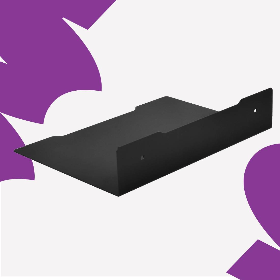 półka na dekoder router tv czarna ścienna organizer