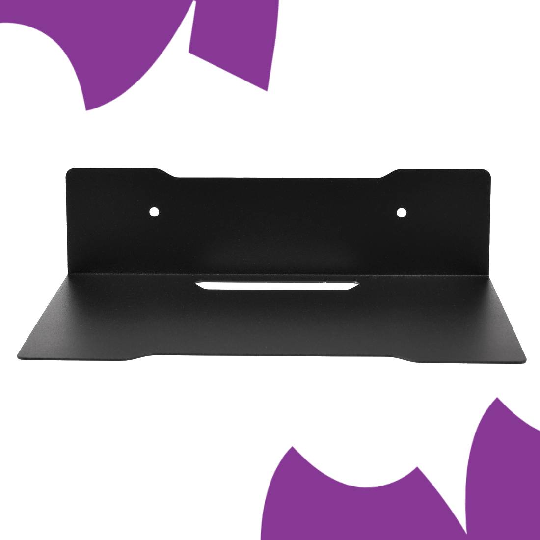 półka na dekoder router tv czarna ścienna organizer