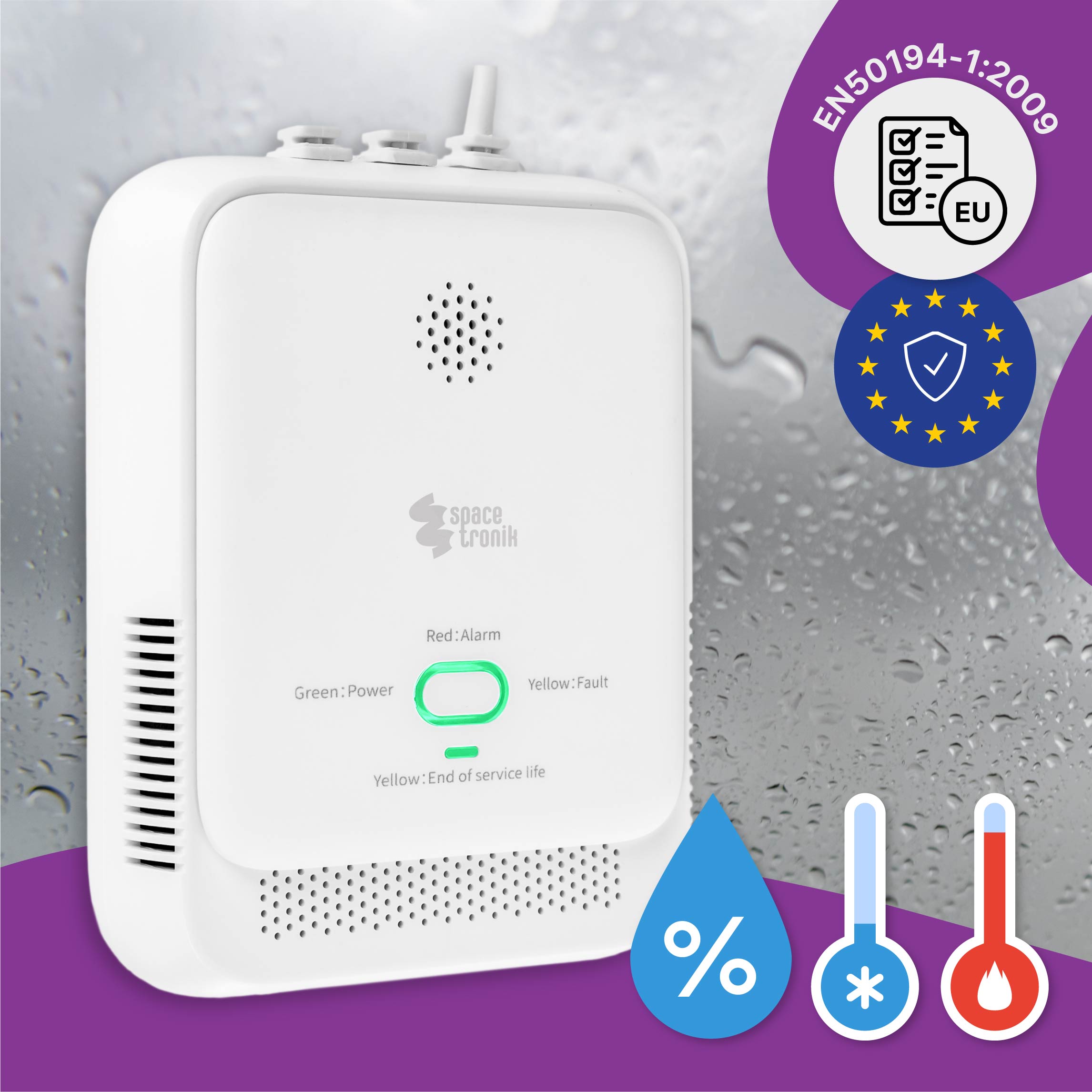 czujnik gazu ziemnego, detektor metanu, alarm gazowy, czujnik CH4, bezpieczeństwo gazowe, wykrywanie gazu, sensor gazowy, czujnik do kuchni, czujnik metanu 230V, detektor z alarmem optycznym