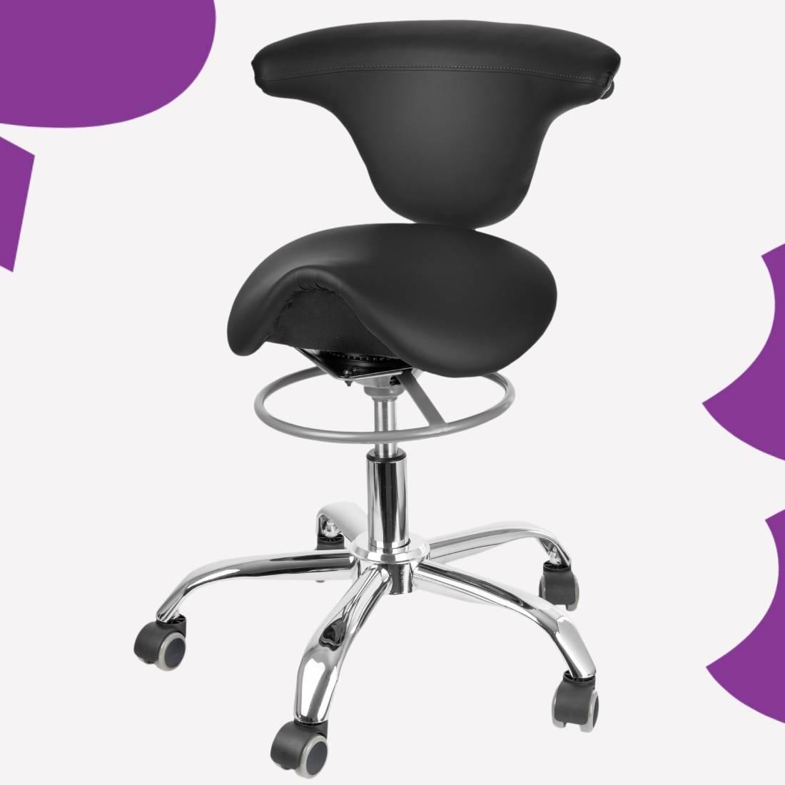 ergonomiczny hoker siodłowy czarny SPC-SELLA-20