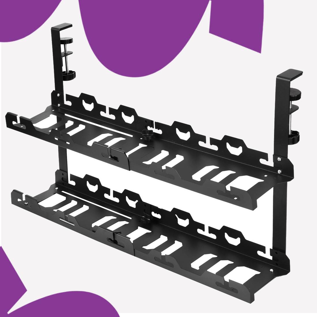 metalowy organizer kabli pod biurko minimalistyczny