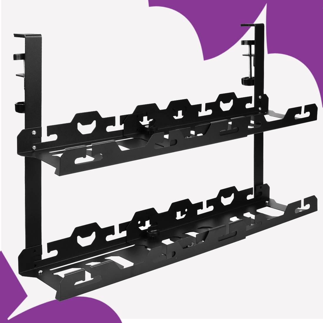 regulowany organizer na kable pod biurko