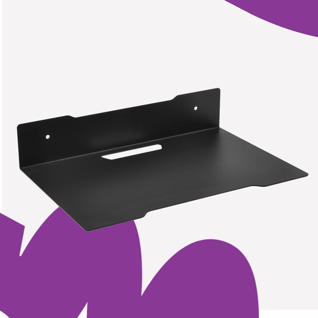 półka metalowa loft czarna wisząca pod dekoder router