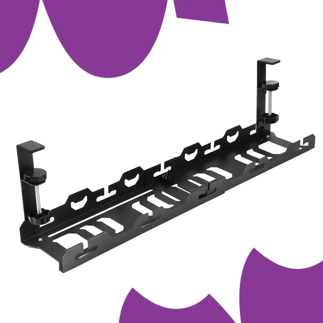 organizer kabli clamp pod biurko pojedynczy poziom