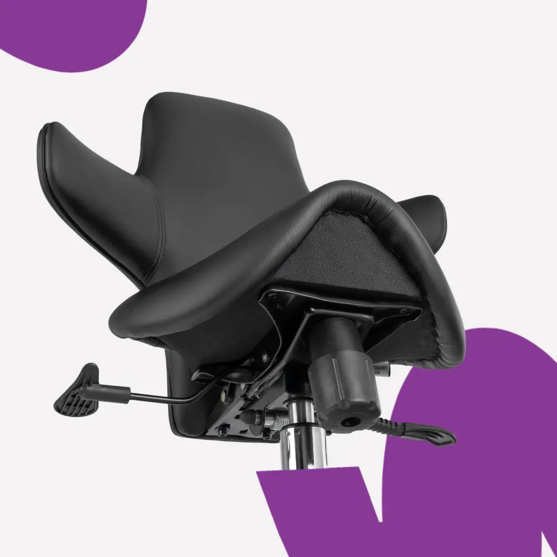 siodłowe siedzisko ergonomicznego hokera