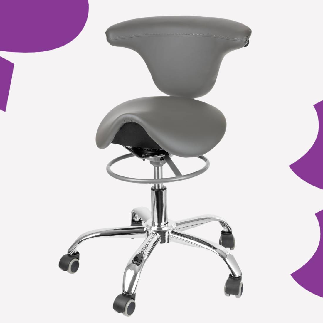 ergonomiczny hoker siodłowy szary SPC-SELLA-21