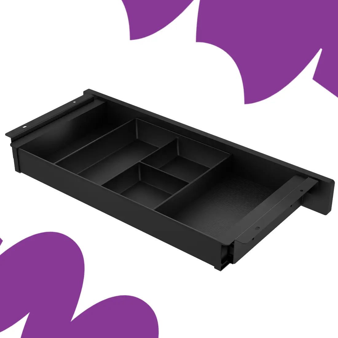 szuflada biurkowa SPB-123B Spacetronik czarna organizer podblatowy