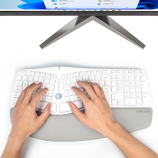 Bezprzewodowa klawiatura ergonomiczna Delux GM901D wydajność