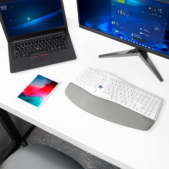 Bezprzewodowa klawiatura ergonomiczna Delux GM901D kompatybilność