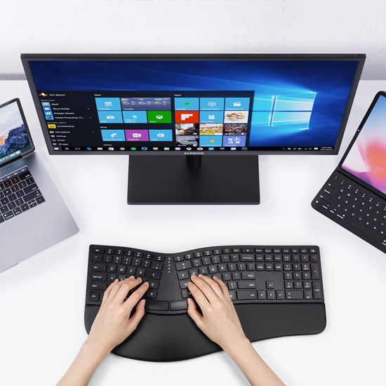 Klawiatura ergonomiczna Delux GM909 układ