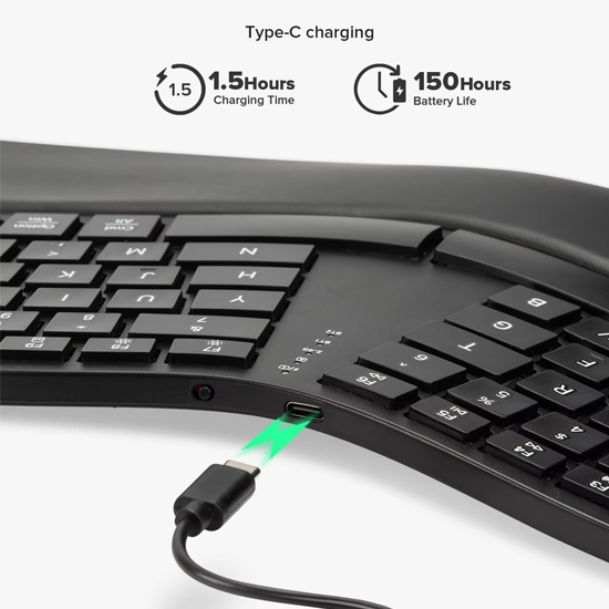 Klawiatura ergonomiczna Delux GM909 akumulator