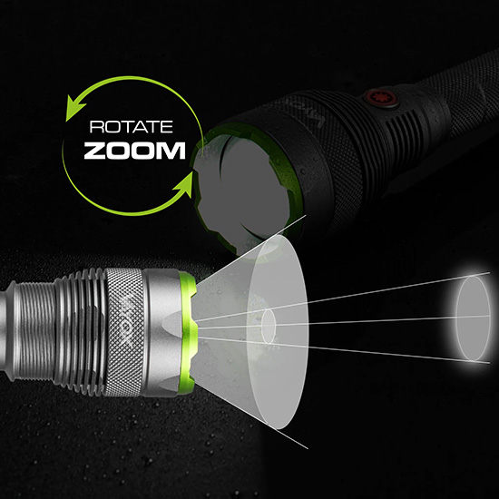 Latarka taktyczna LED Vayox VA0364 Pro Series zoom