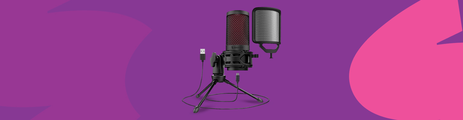 Mikrofon streamingowy Spacetronik SPU-WM40 baner