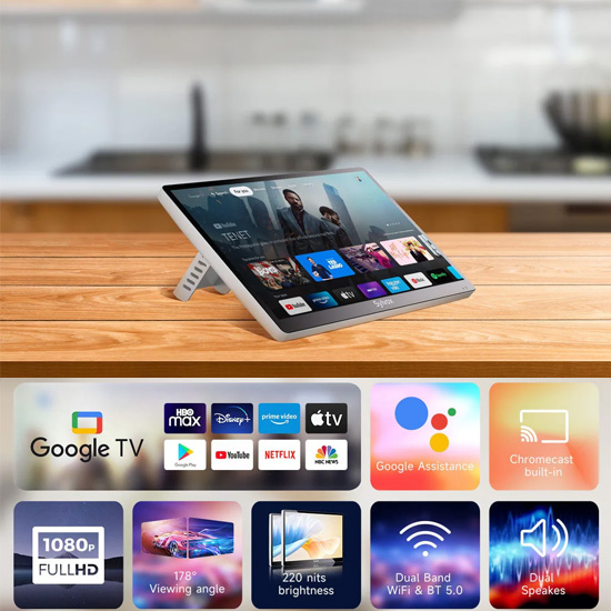 Sylvox 15.6” Smart TV (2024) podszafkowy do kuchni google tv
