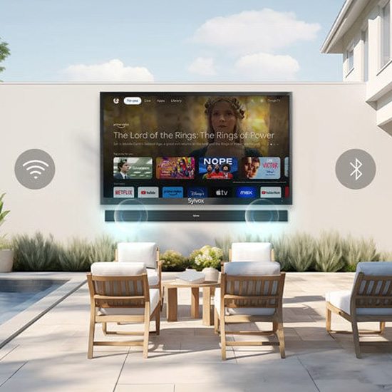 Zewnętrzny telewizor Sylvox 2024 Pool Pro 2.0 złącza