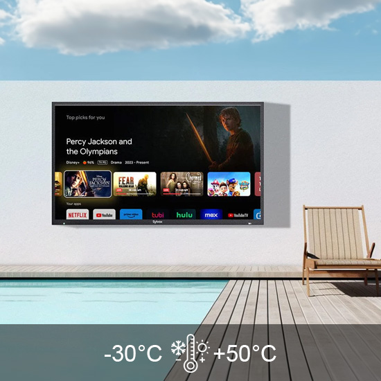 Zewnętrzny telewizor Sylvox 2024 Pool Pro 2.0 temperatura