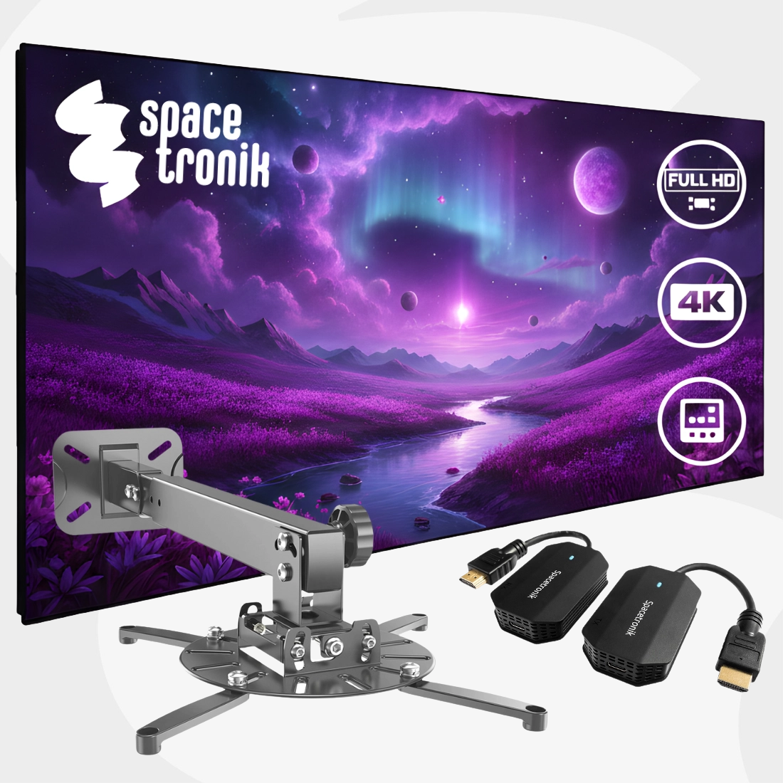 zestaw PRS-F04 SPA-P02B SPH-W32 ekran ramowy 100 cali uchwyt sufitowy transmiter HDMI bezprzewodowy