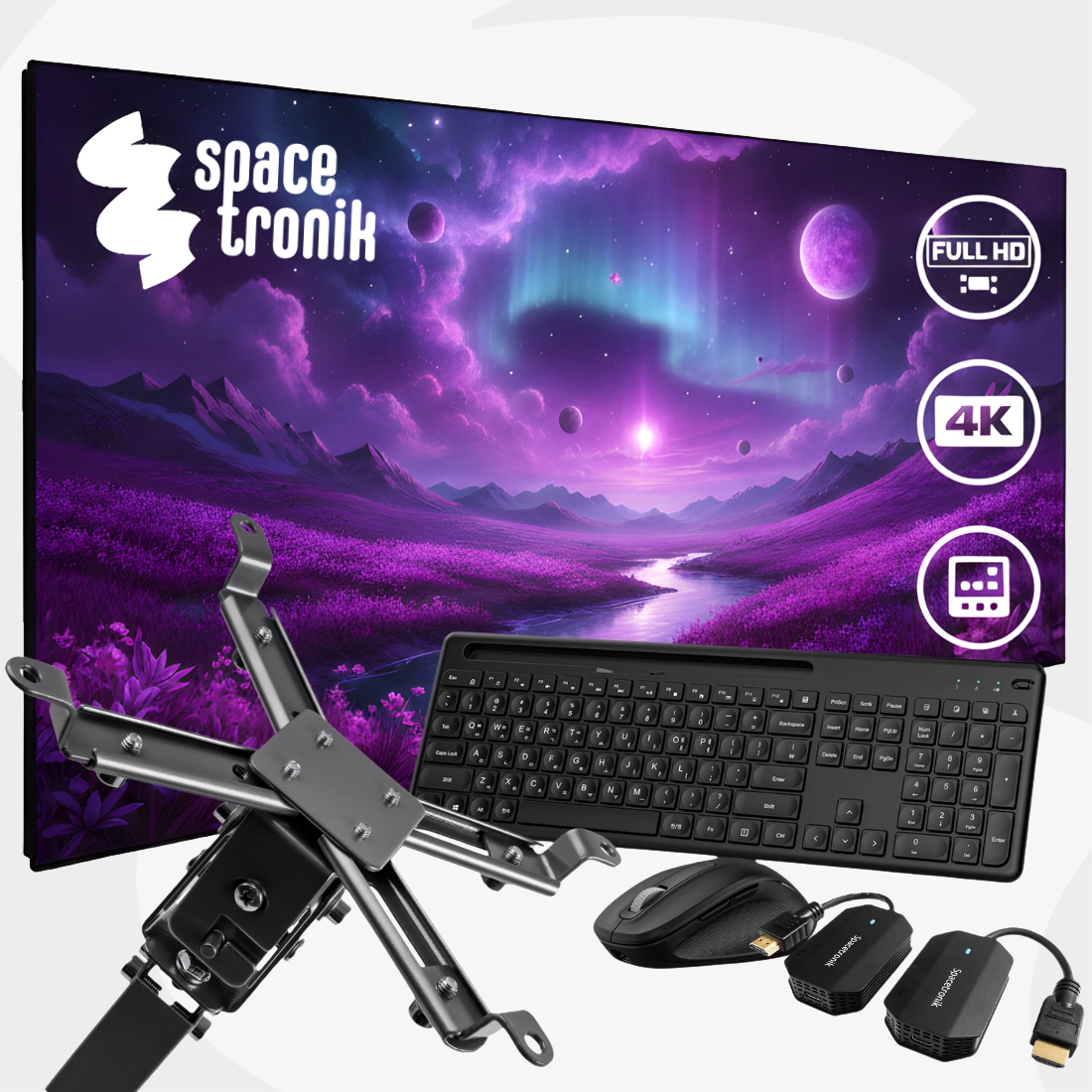 Zestaw do projektora Spacetronik: PRS-F04, SPA-P01B, SPH-W32, SP-RCA20