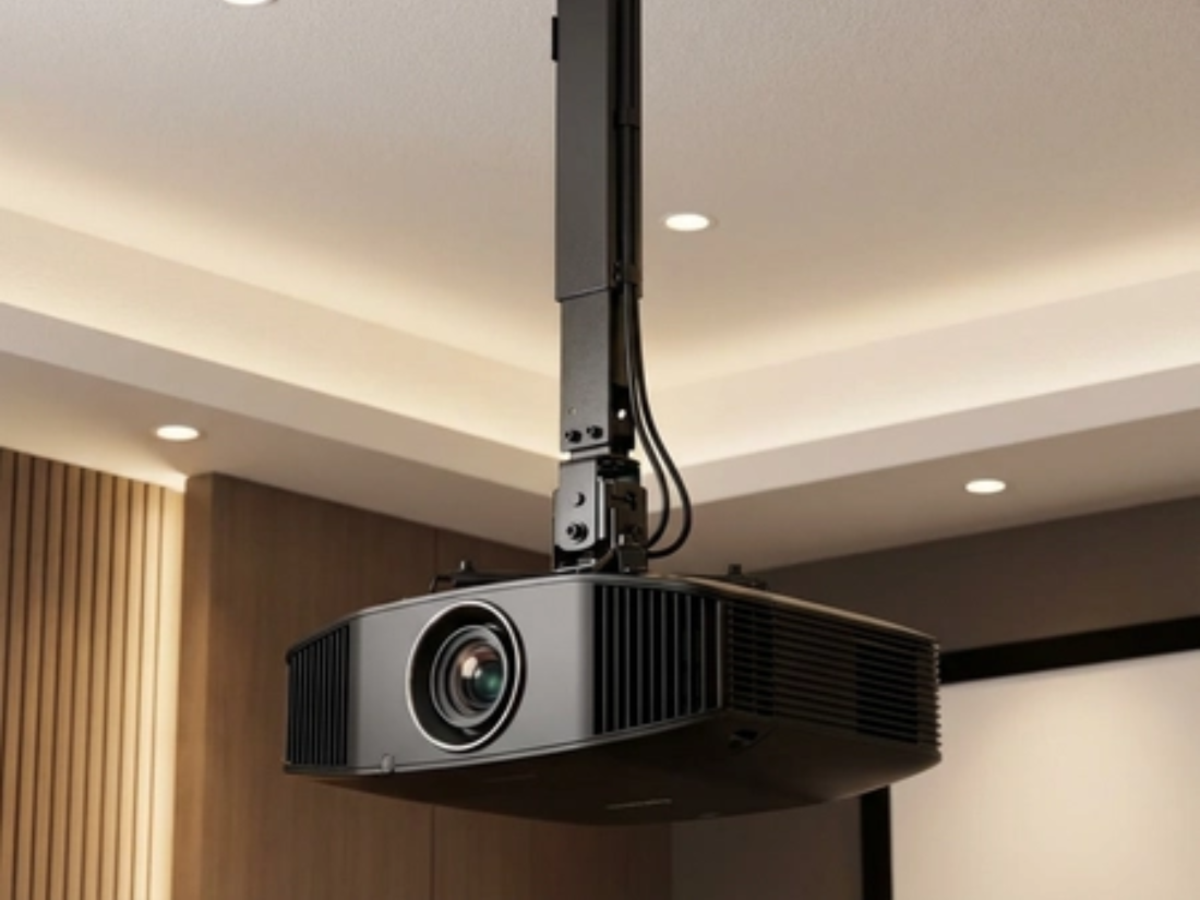 Organizer przewodów przy uchwycie do projektora