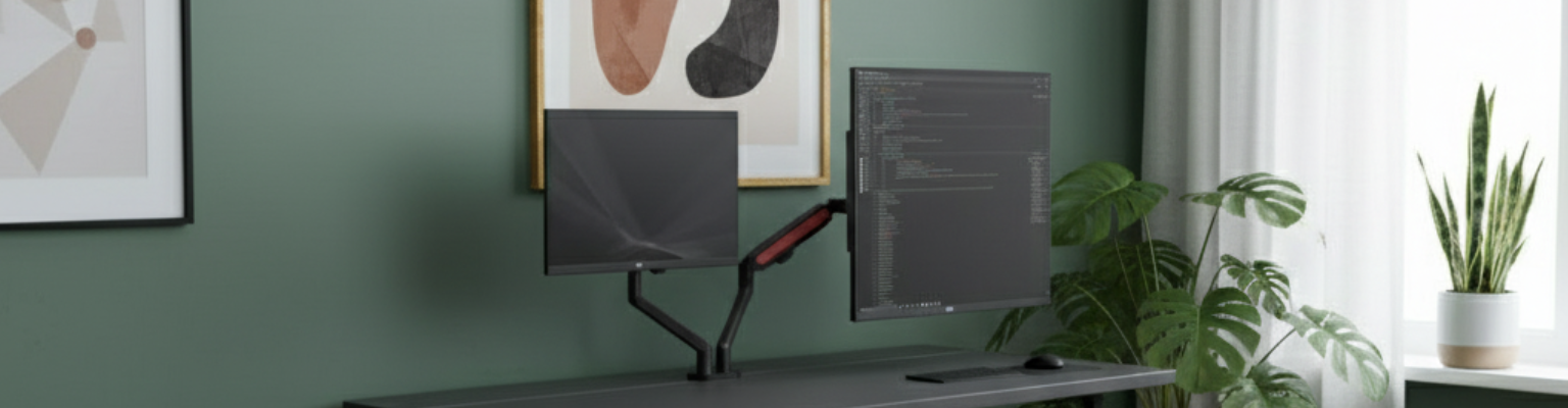 SPAZ120BP - podwójny uchwyt na monitory