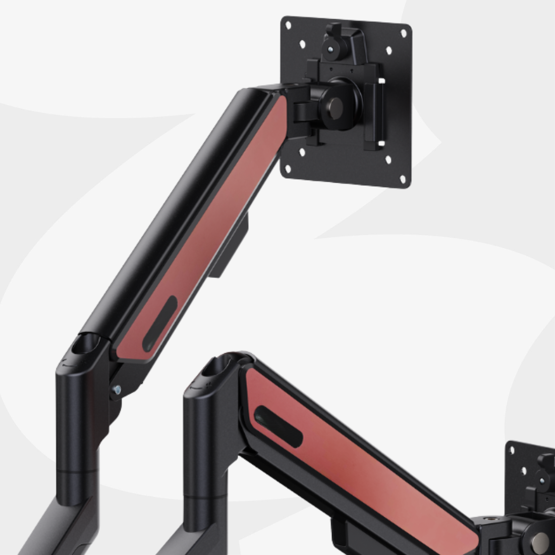 ergonomiczne stanowisko pracy, podwójne ramię do monitora