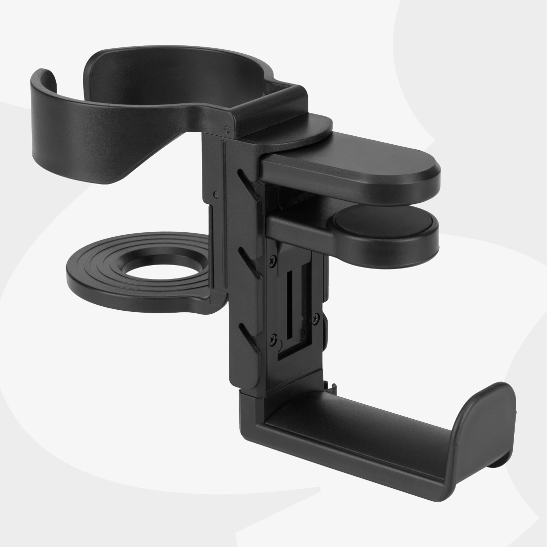 Wieszak na słuchawki 3w1 SPB-027B montowany do krawędzi blatu z uchwytem na kubek