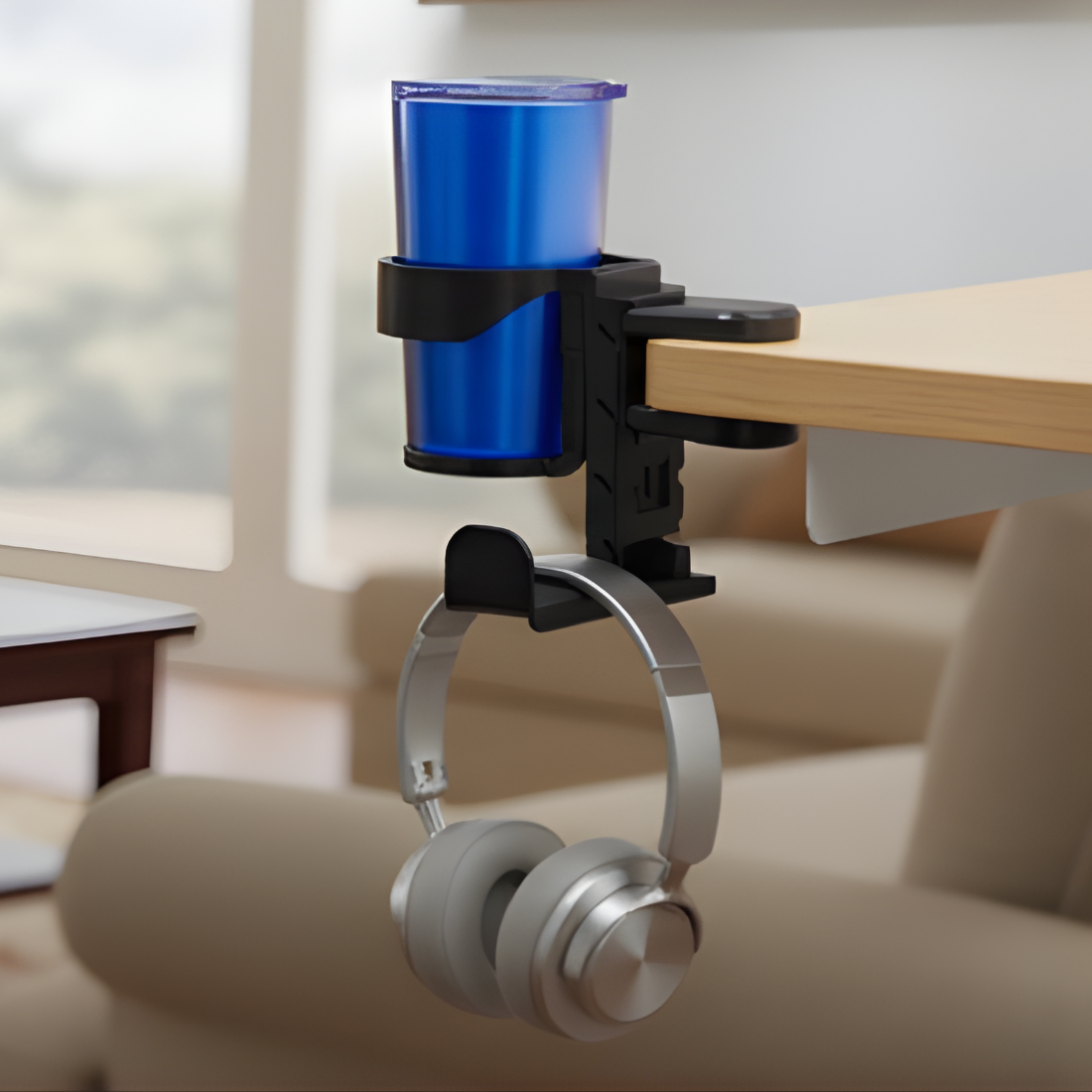 Wieszak na słuchawki SPB-027B z prostym montażem na zacisk