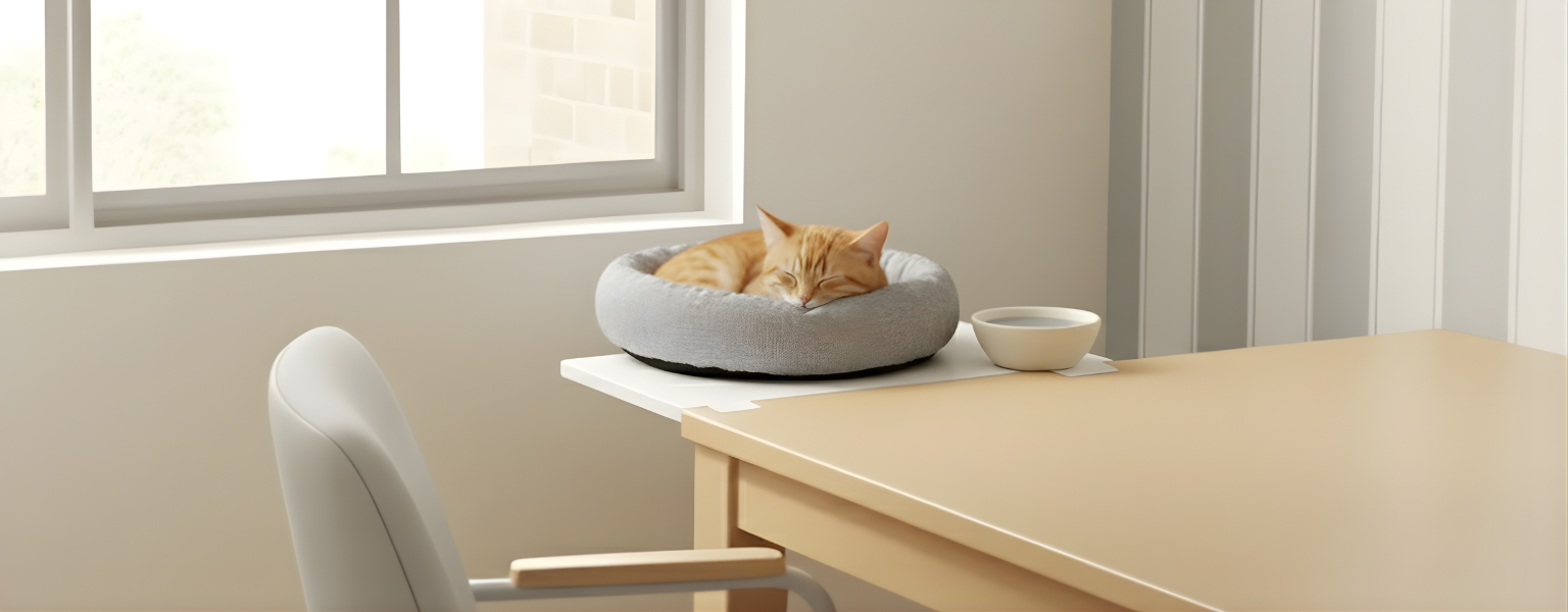 Półka dla kota na biurko Spacetronik SPB132W_69_24