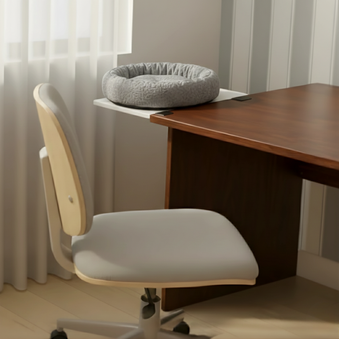 Kot obok biurka
