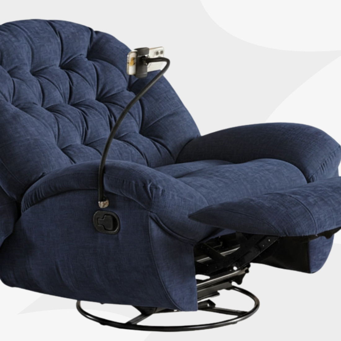 Fotel Flax 04M: glider, 360° swivel, uchwyt na telefon, Balans+