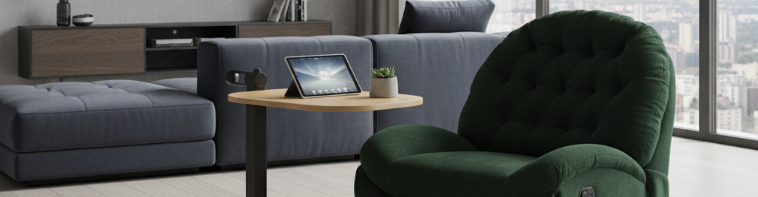 Zestaw: Fotel Spacetronik Flax 04M i stolik przyłóżkowy BUDDY 06