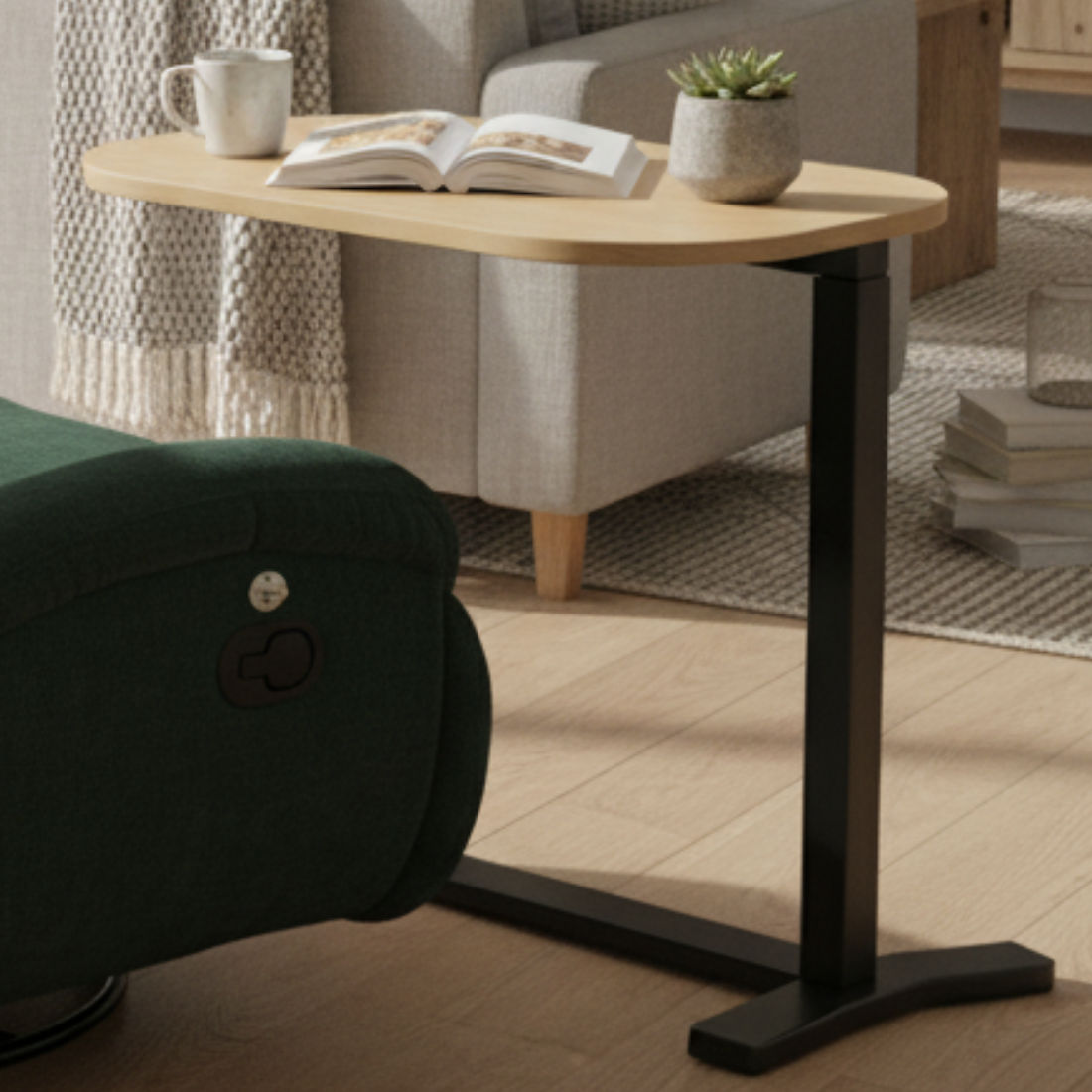 Stolik przyłóżkowy Spacetronik BUDDY 06 – regulowany blat, sprężyna gazowa