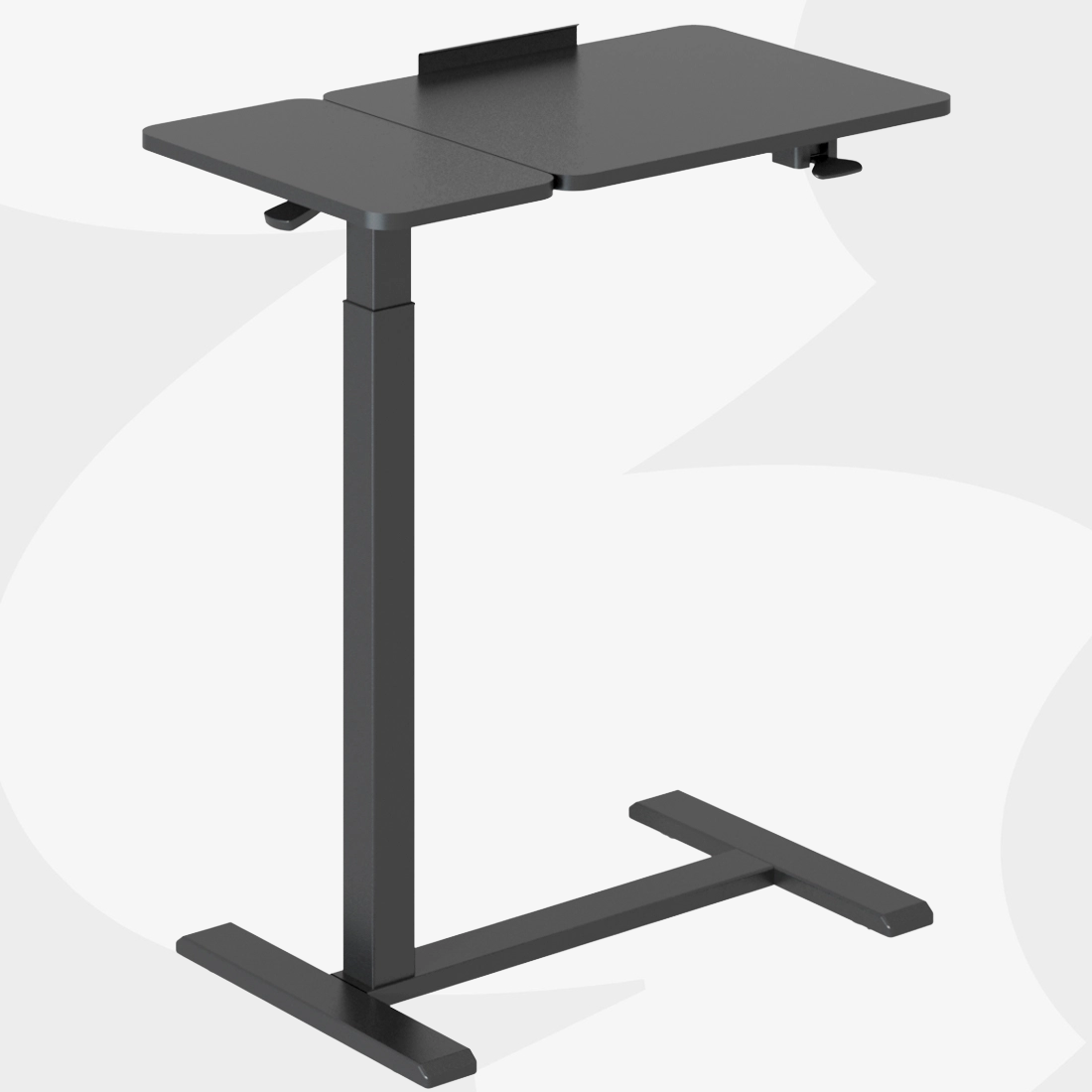 Stolik pomocniczy BUDDY 15-GBB: dwa blaty, regulacja wysokości, podstawa H