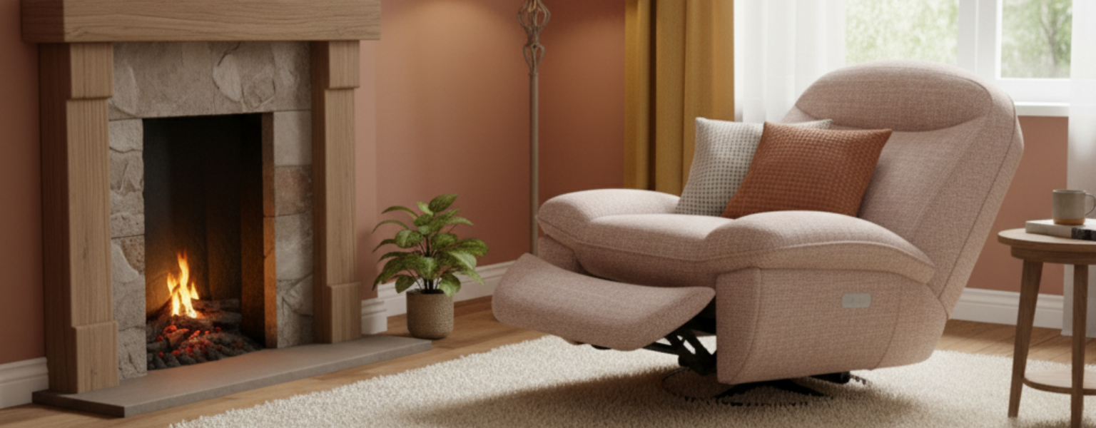 Fotel elektryczny FLAX 05 różowy SPC-FLAX-05_V4 w salonie