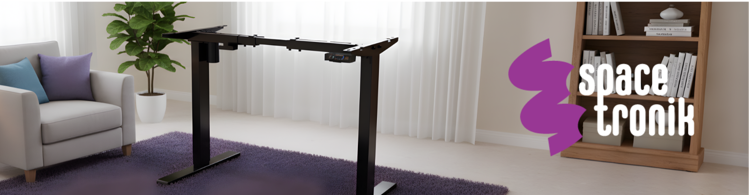 Elektryczny stelaż biurkowy Spacetronik Ergoline SPE-114AB AC czarny z systemem antykolizyjnym