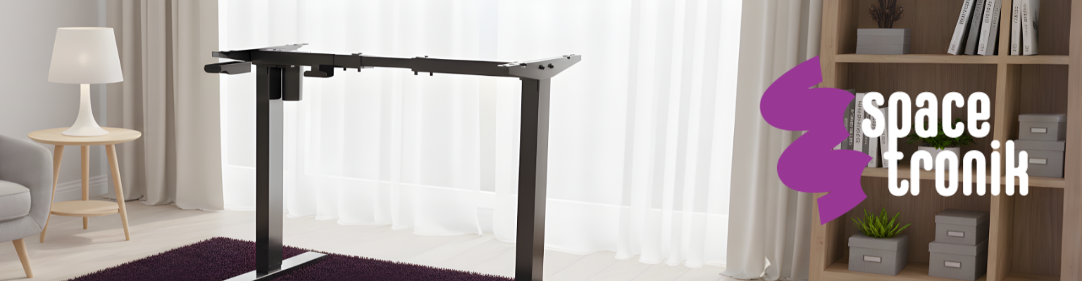 Elektryczny stelaż biurkowy Spacetronik Ergoline SPE-114AG AC szary z systemem antykolizyjnym