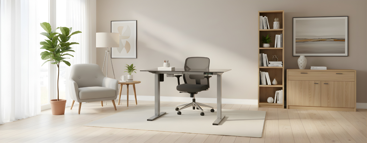 Elektryczny stelaż biurkowy Spacetronik Ergoline SPE-114AG AC – ergonomiczne stanowisko pracy