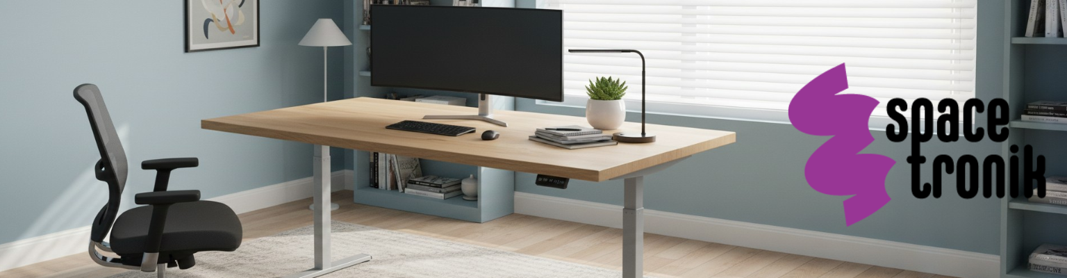 Elektryczny stelaż biurkowy Spacetronik SPE-114RG szary z regulacją wysokości